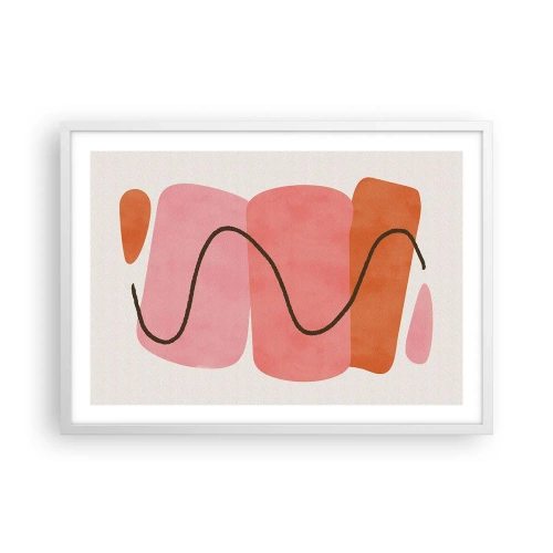 Affisch i vit ram - Formernas mjuka rörelse - 70x50 cm