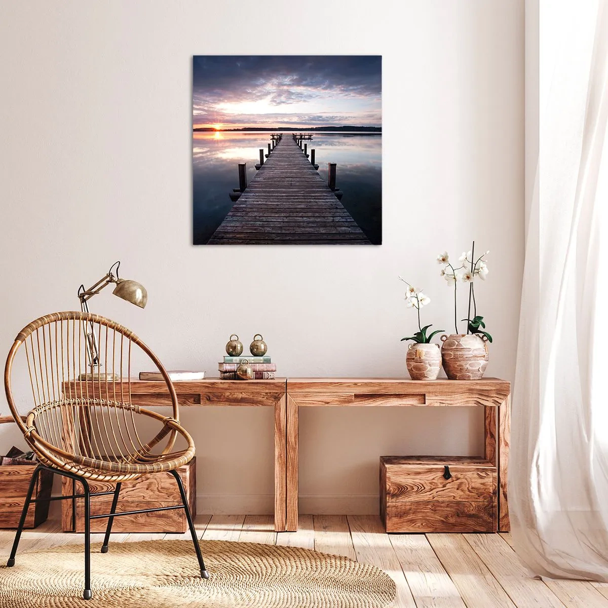 Canvastavla - Bild på duk - Den tysta gränsen mellan dag och natt - 50x50 cm