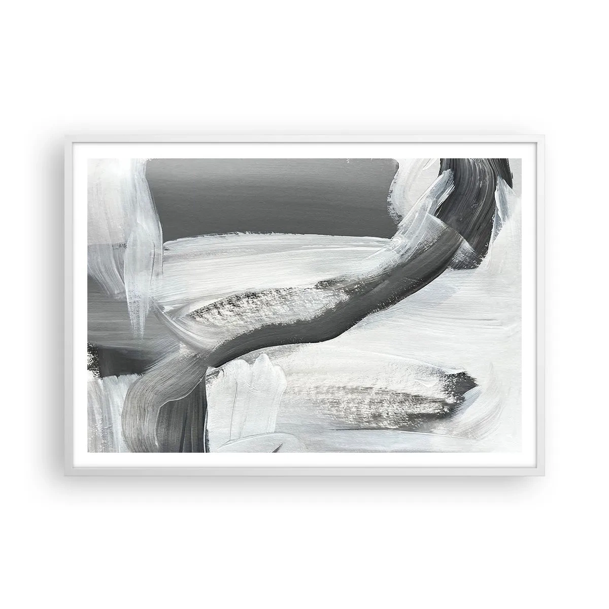 Affisch i vit ram - Med bestämd rörelse - 100x70 cm