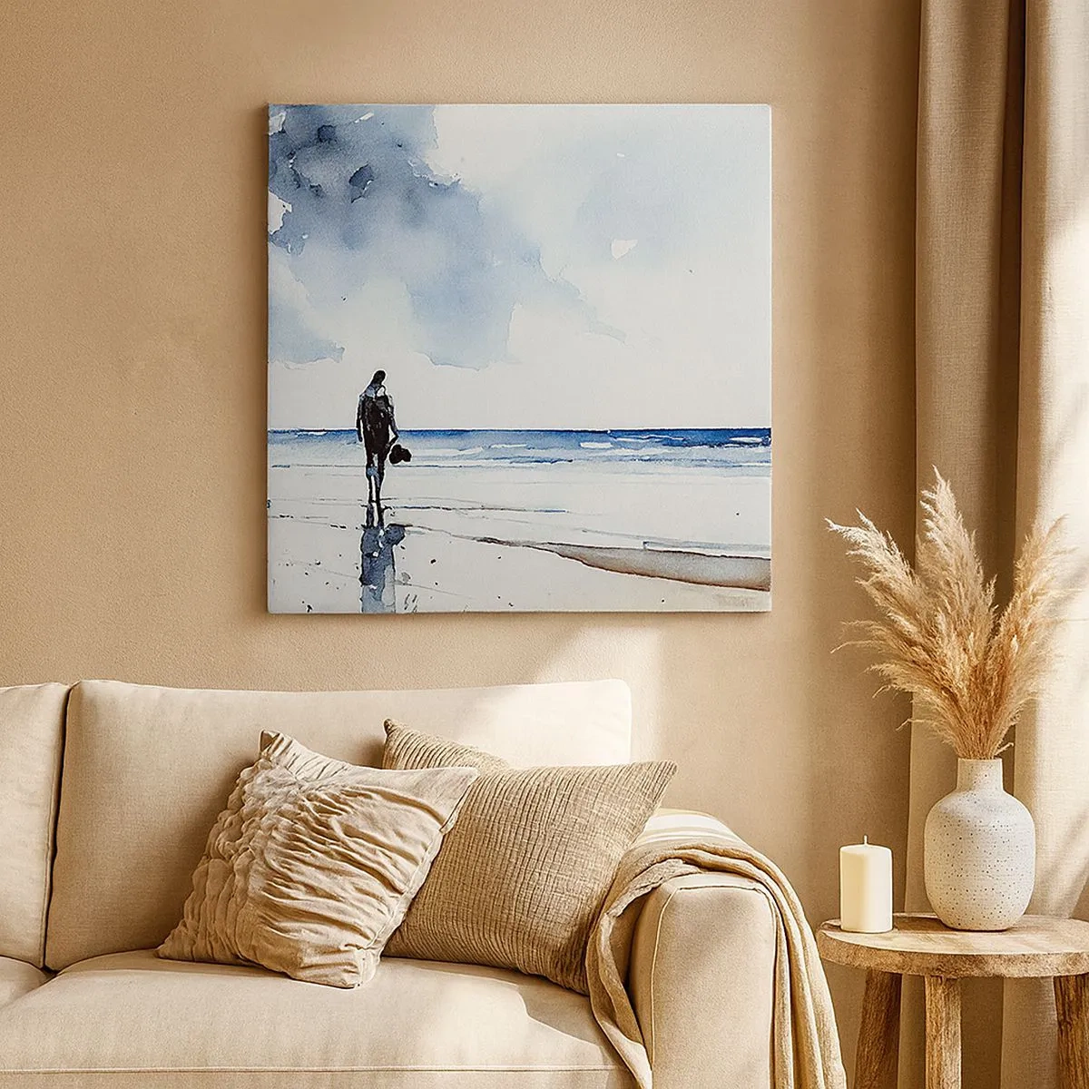 Canvastavla - Bild på duk - Samtal med havet - 30x30 cm