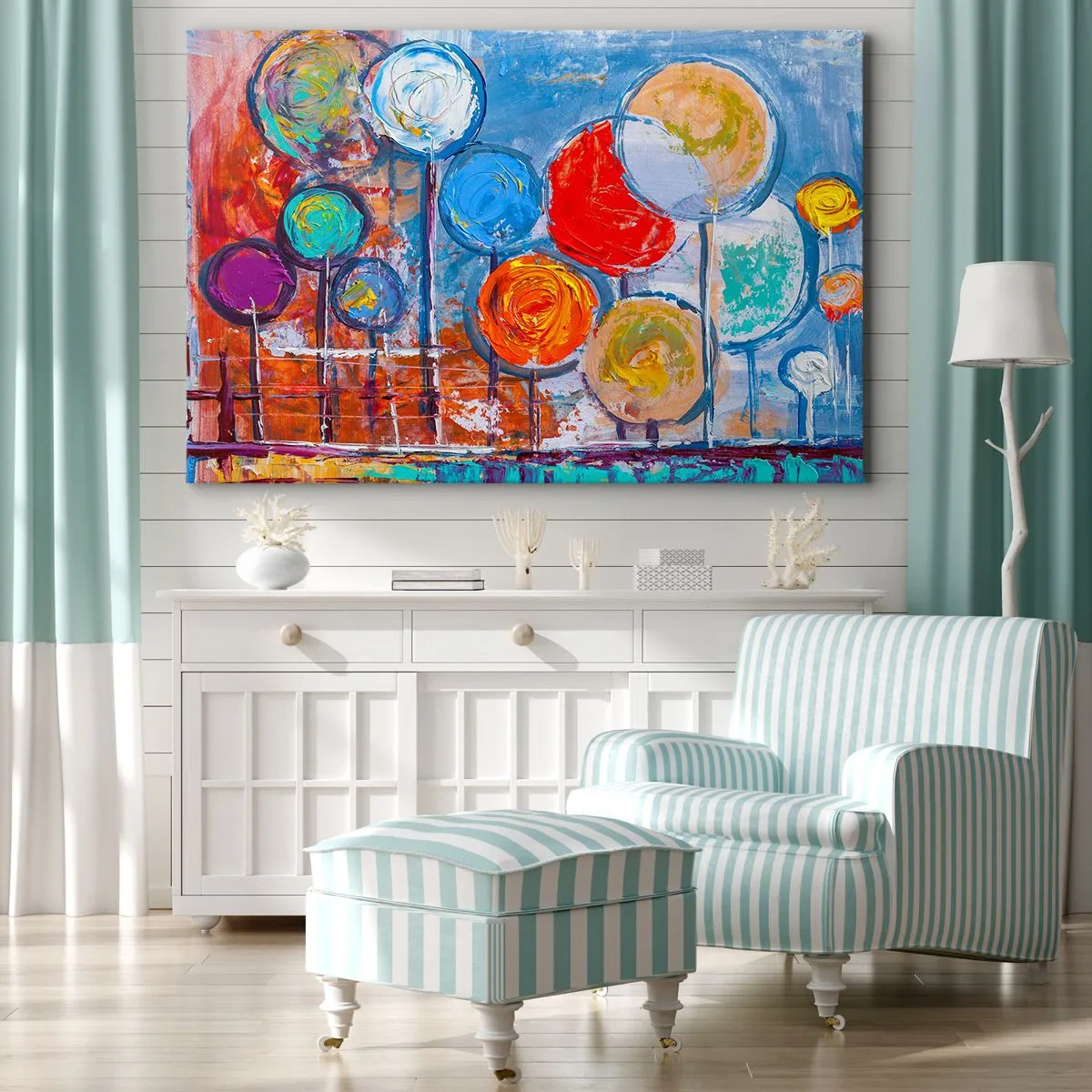 Canvastavla - Bild på duk - Slickepinnar - 120x80 cm