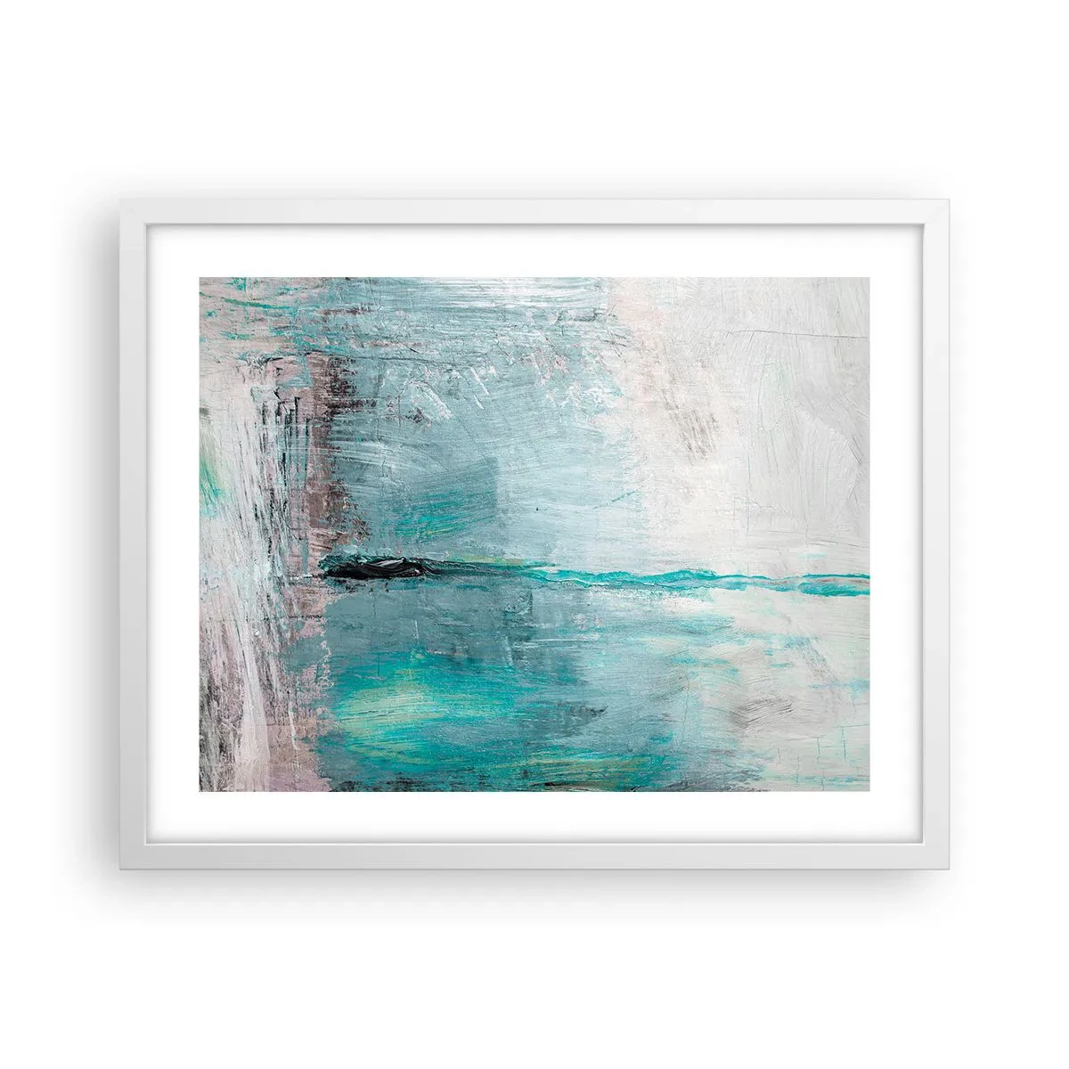 Affisch i vit ram - Horisontellt i blått - 50x40 cm