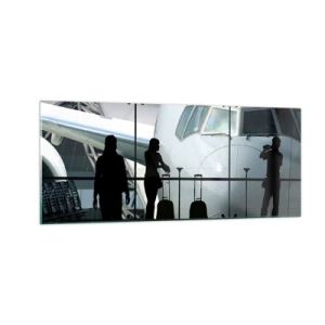 Glastavla - Bild på glas - Vis a vis på flygplatsen - 100x40 cm