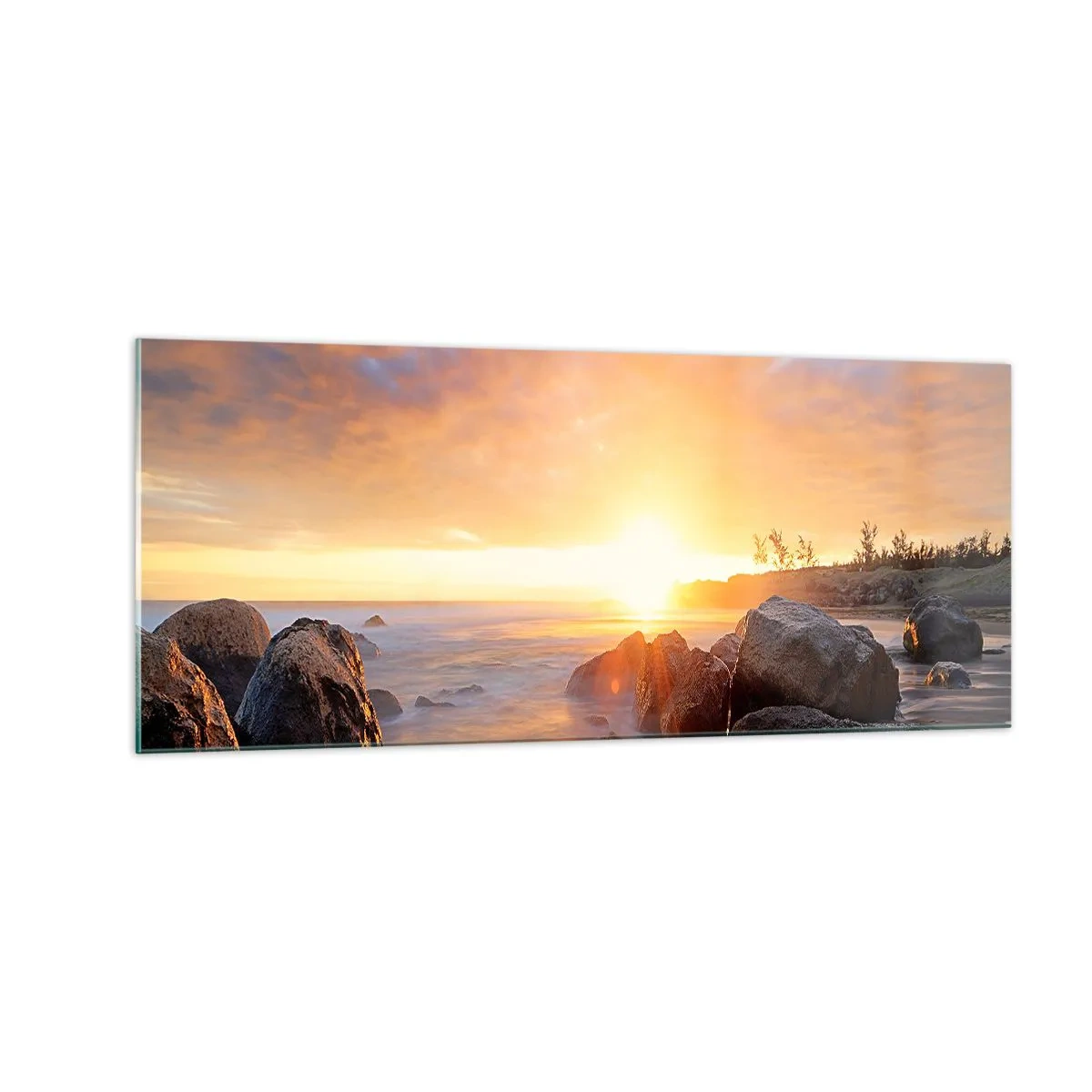 Glastavla - Bild på glas - Kvällens ljusa bris - 100x40 cm