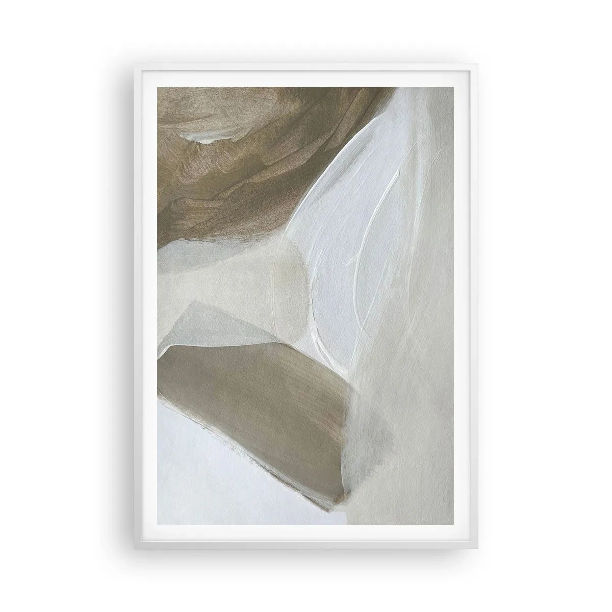 Affisch i vit ram - Våg av vitt - 70x100 cm
