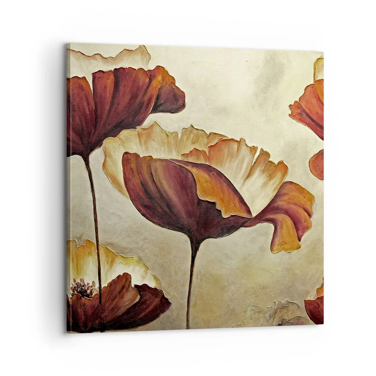 Canvastavla - Bild på duk - Ängsblommor - 60x60 cm