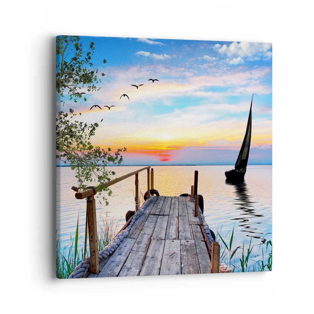 Canvastavla - Bild på duk - God kväll - 40x40 cm