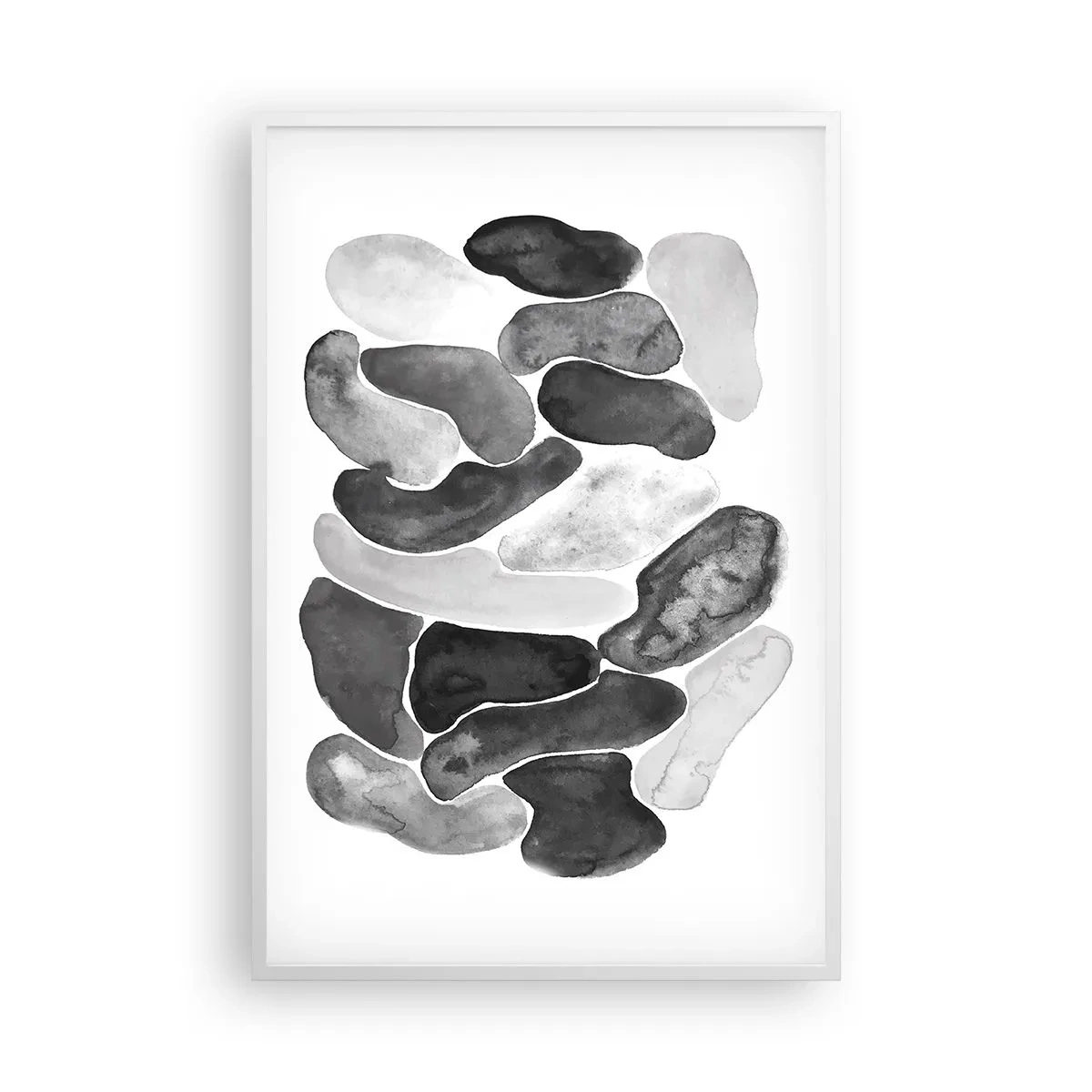 Affisch i vit ram - Stenig abstraktion - 61x91 cm