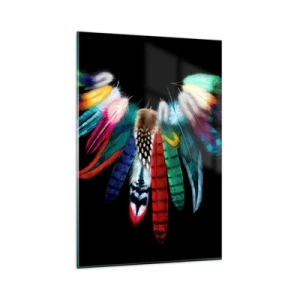 Glastavla - Bild på glas - Indianskt halsband - 80x120 cm