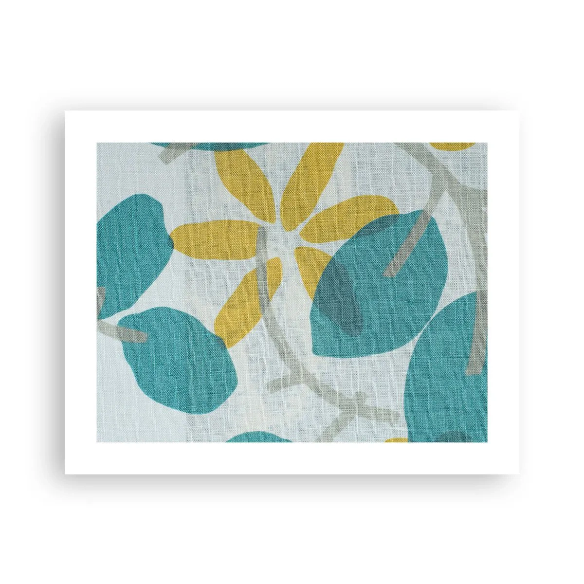 Affisch - Bland azurblå blad - 50x40 cm