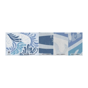 Provbit av fototapet Premium Sand - Blåa ormbunkar - Minimalism, Pastell, Boho - 100x30 cm