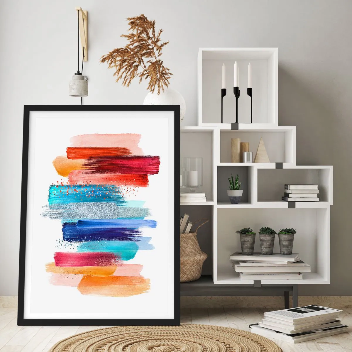 Affisch i svart ram - Upp och ner  - 61x91 cm