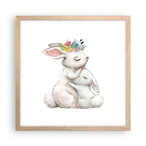 Affisch i ram av ljusek - Alltid bäst hos mamma - 40x40 cm