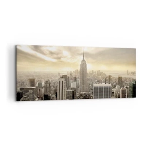 Canvastavla - Bild på duk - New York i grånyanser - 120x50 cm