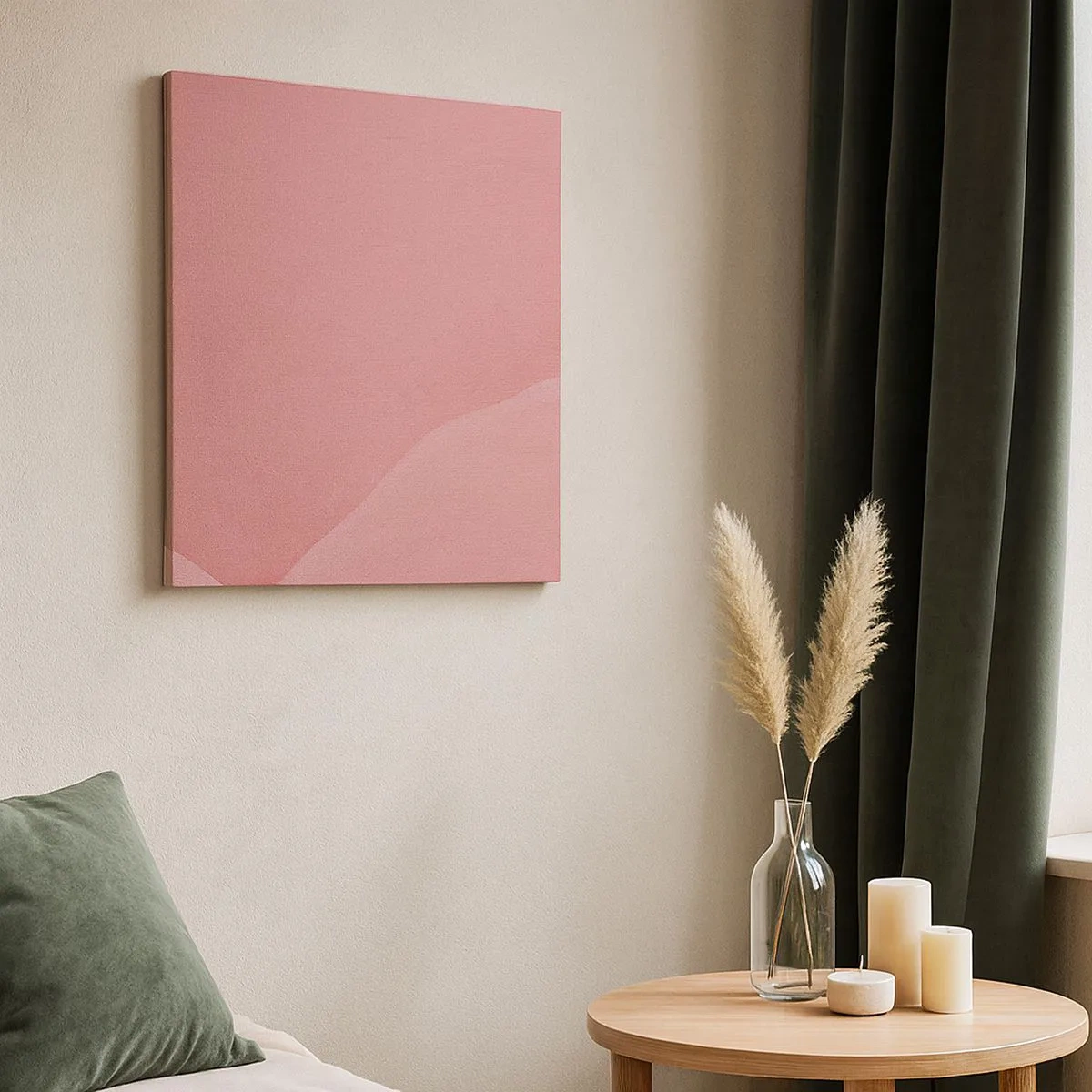 Canvastavla - Bild på duk - Organisk komposition i rosa - 30x30 cm