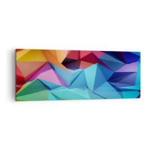 Canvastavla - Bild på duk - Regnbågsorigami - 140x50 cm