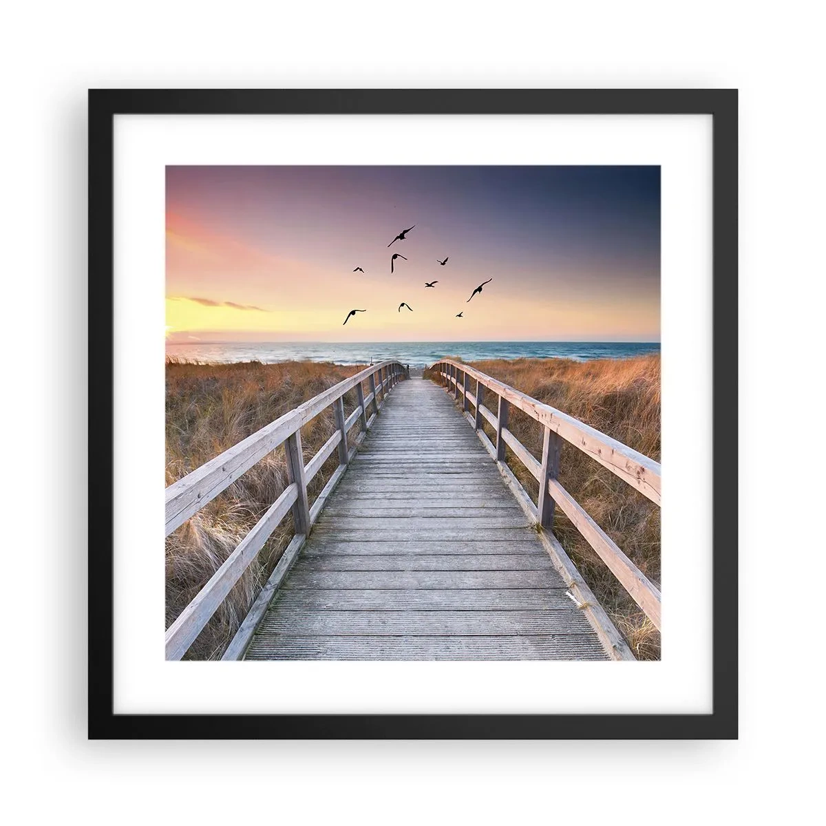 Affisch i svart ram - Startbana - 40x40 cm