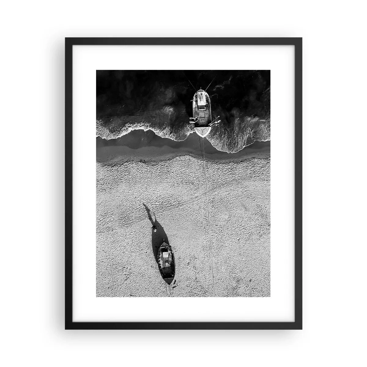 Affisch i svart ram - Fortfarande på stranden... - 40x50 cm
