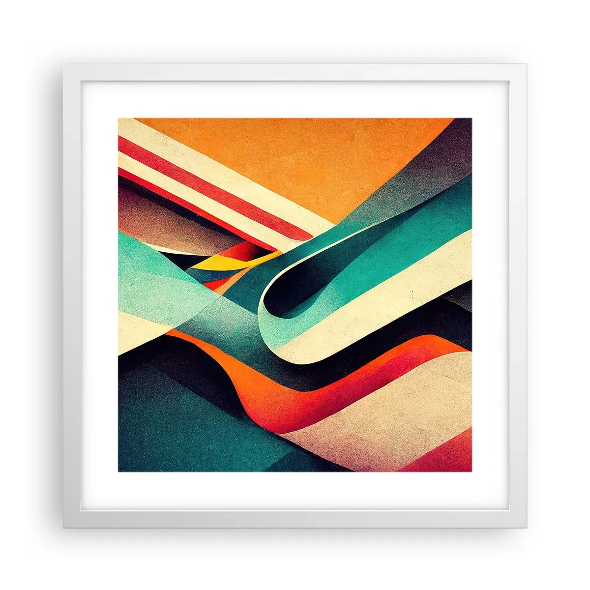 Affisch i vit ram - Intensiv komposition - 40x40 cm