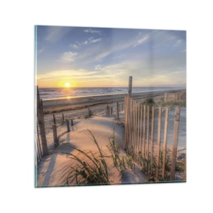 Glastavla - Bild på glas - Vindens sken och skugga - 70x70 cm