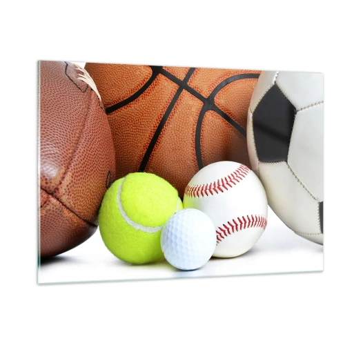 Glastavla - Bild på glas - Fotbollen förenar oss! - 120x80 cm