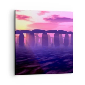 Canvastavla - Bild på duk - Gryningens hemlighet i dimma - 70x70 cm