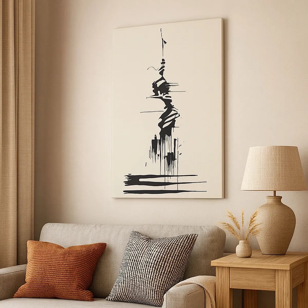 Canvastavla - Bild på duk - Skyndsam abstraktion - 50x70 cm