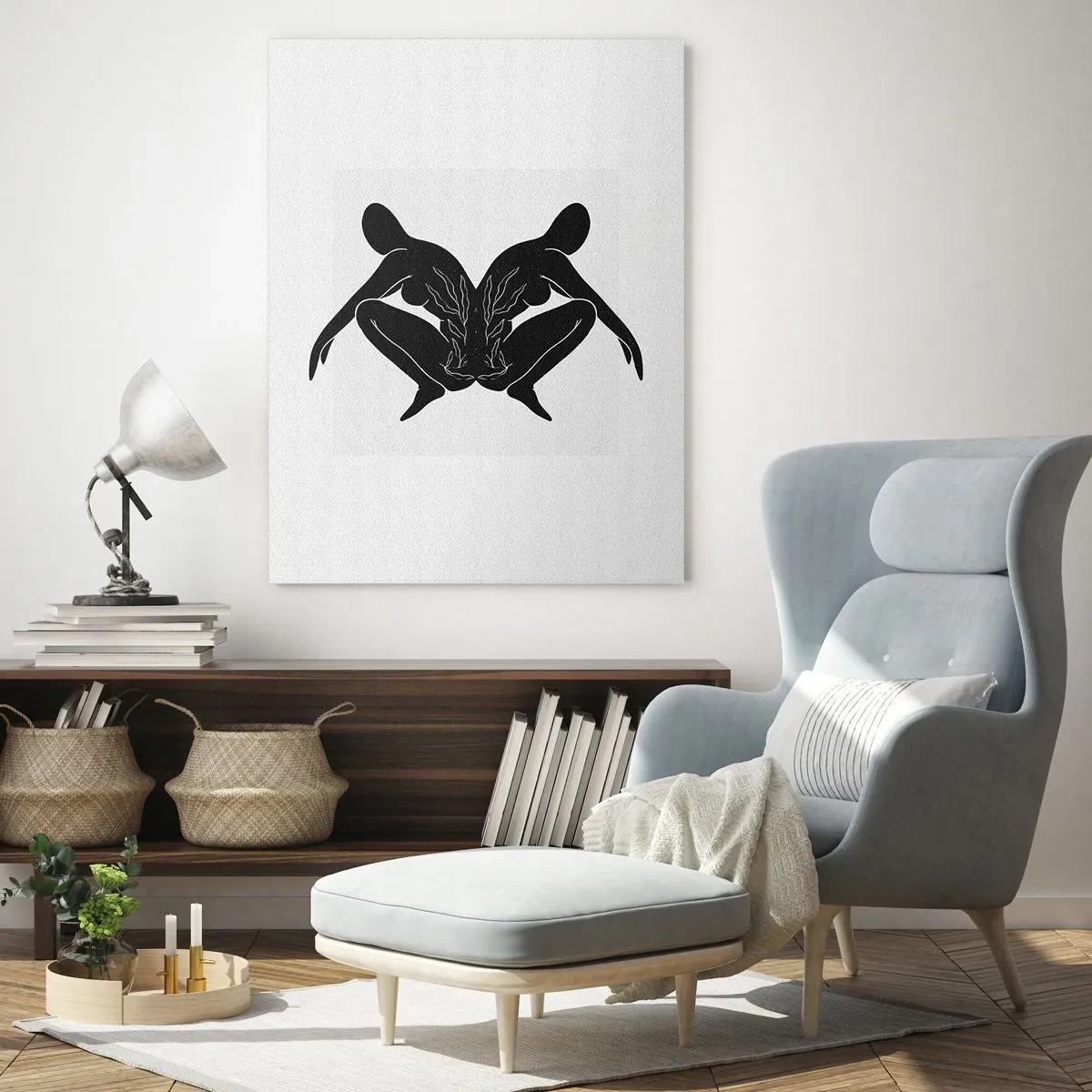 Glastavla - Bild på glas - En delad själ - 70x100 cm