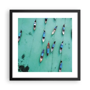 Affisch i svart ram - Under en glad väntan - 40x40 cm