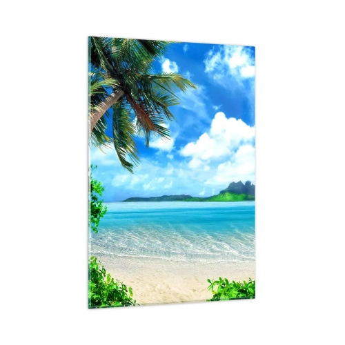 Glastavla - Bild på glas - Tropikens azur - 80x120 cm