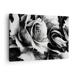 Canvastavla - Bild på duk - Svarta och vita rosor i en elegant komposition - 70x50cm - Alltid drottningen - Modern väggdekoration för vardagsrum och sovrum ARTTOR