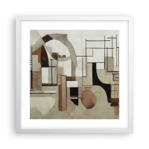 Affisch i vit ram - Stadsbild 2.0 - 40x40 cm