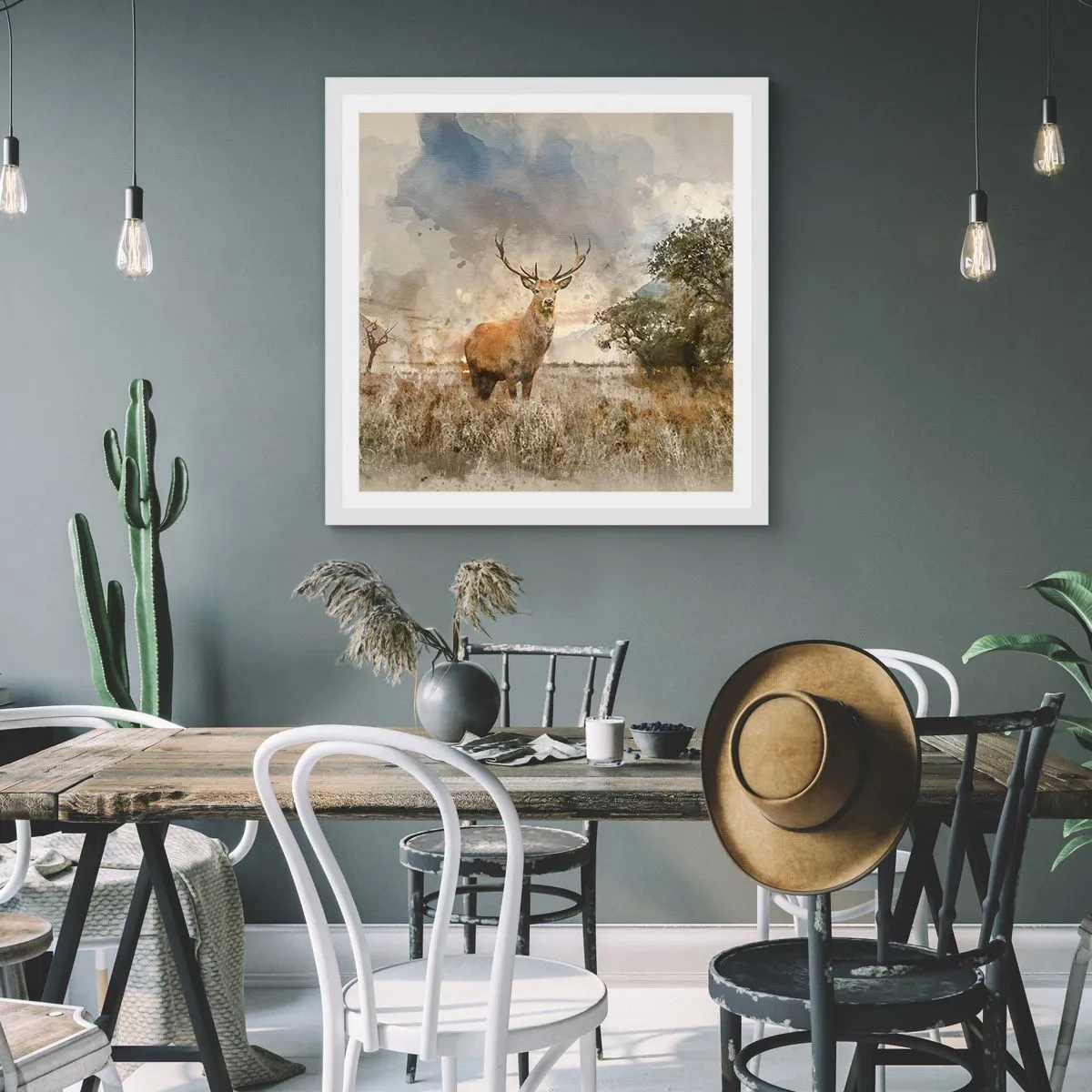 Affisch i vit ram - Värdighet - styrka - dignitet - 40x40 cm