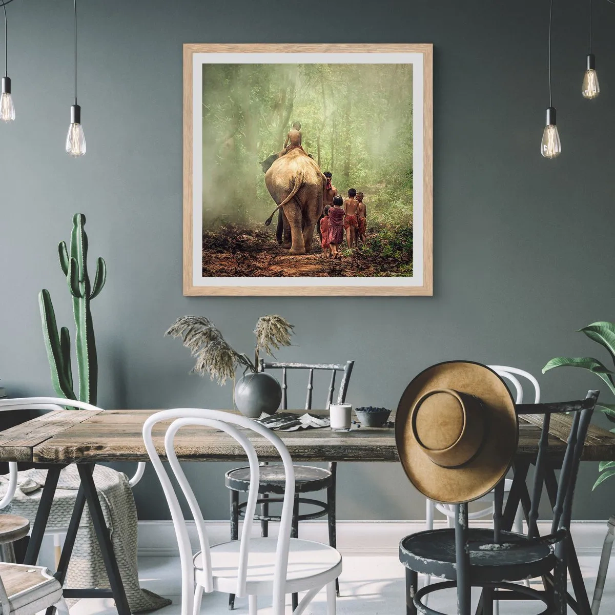 Affisch i ram av ljusek - Nya Djungelboken - 30x30 cm