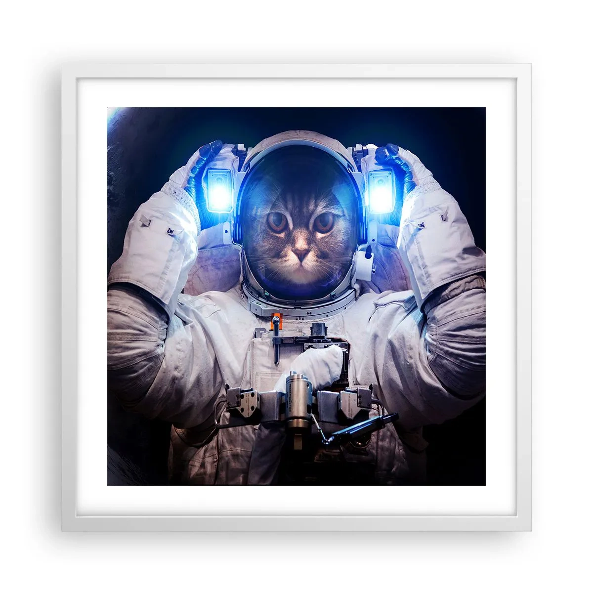 Affisch i vit ram - Houston, ni har problem - 50x50 cm