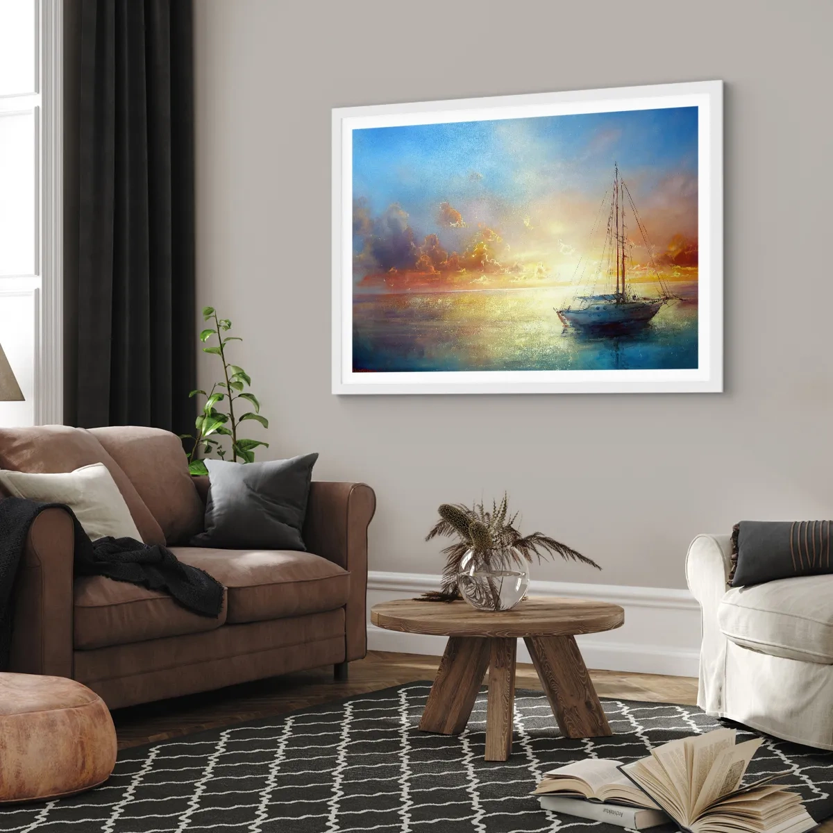 Affisch i vit ram - I guldviken - 40x30 cm