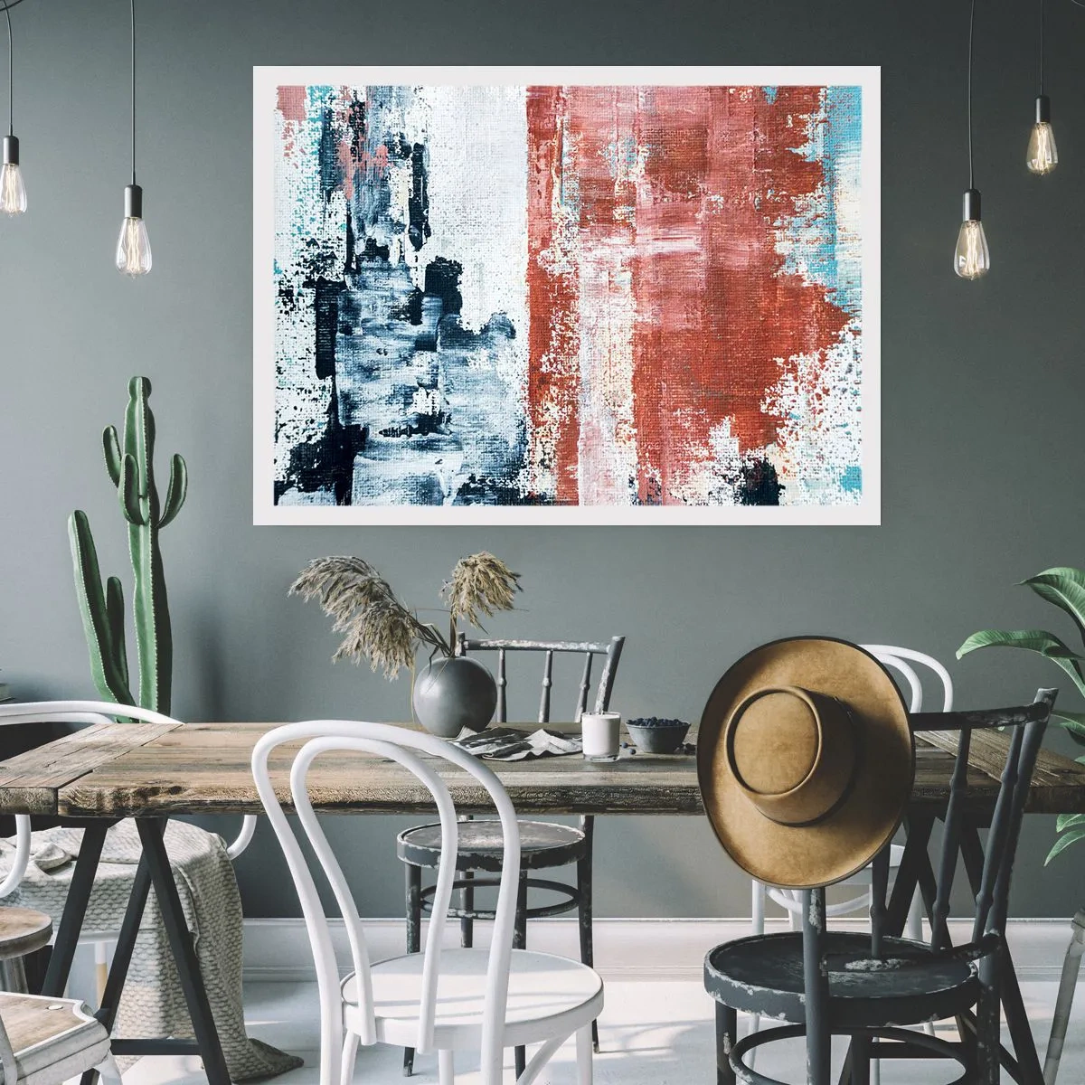 Affisch - Abstrakt halvt om halvt - 91x61 cm
