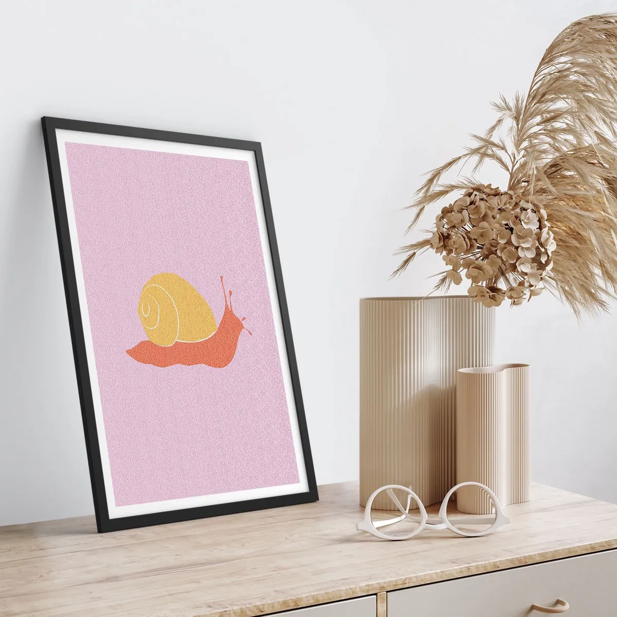 Affisch i svart ram - Det är ingen brådska - 40x50 cm