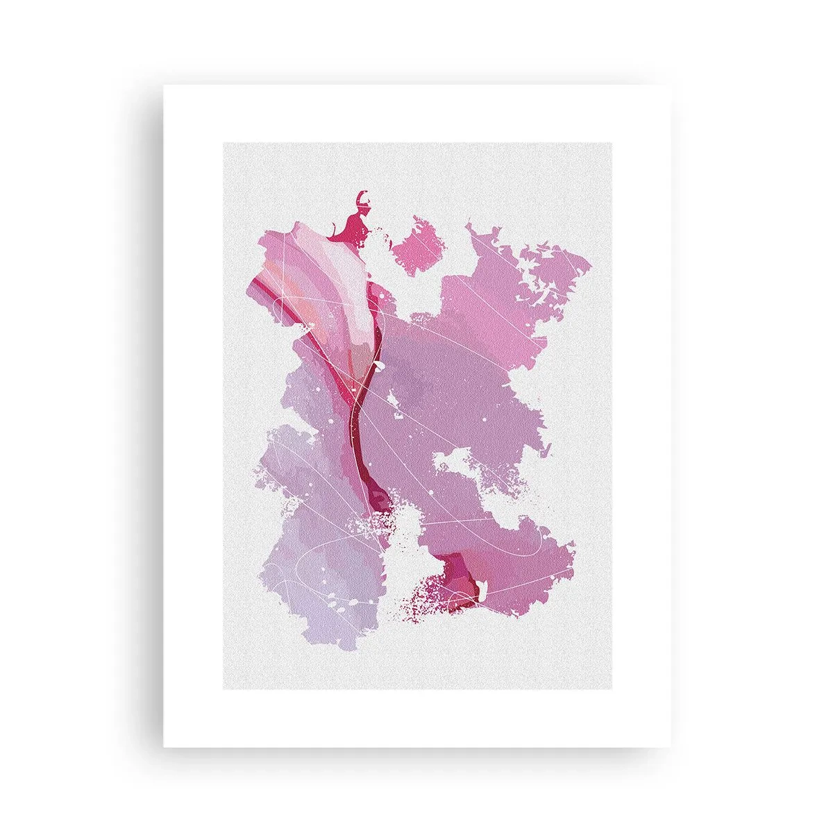 Affisch - Karta över en rosa värld - 30x40 cm