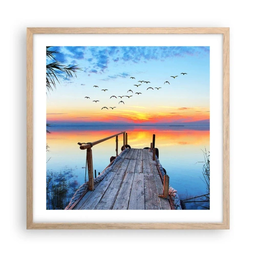 Affisch i ram av ljusek - Dags att vända hem... - 50x50 cm