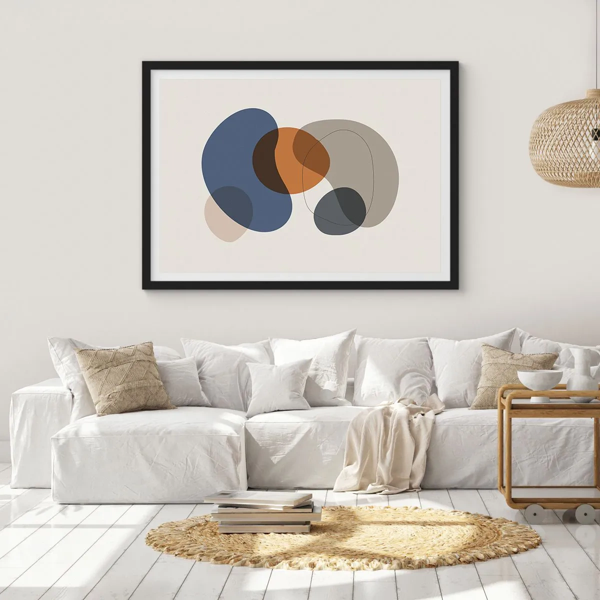 Affisch i svart ram - Färgernas droppar - 100x70 cm