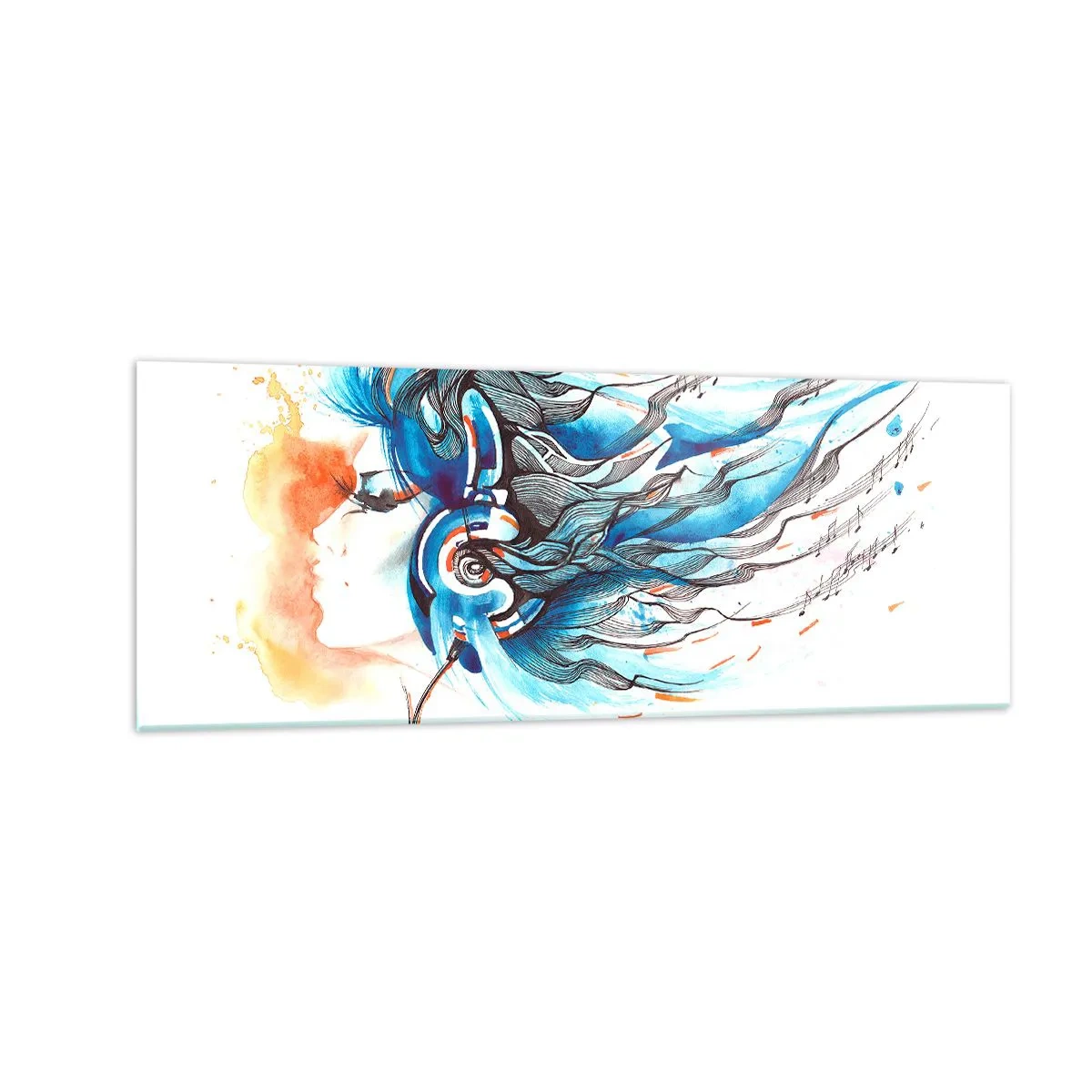 Glastavla - Bild på glas - Låt musiken spela - 140x50 cm