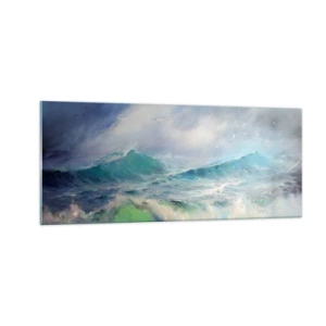 Glastavla - Bild på glas - "Orkanen vrålade med triumf…' - 100x40 cm