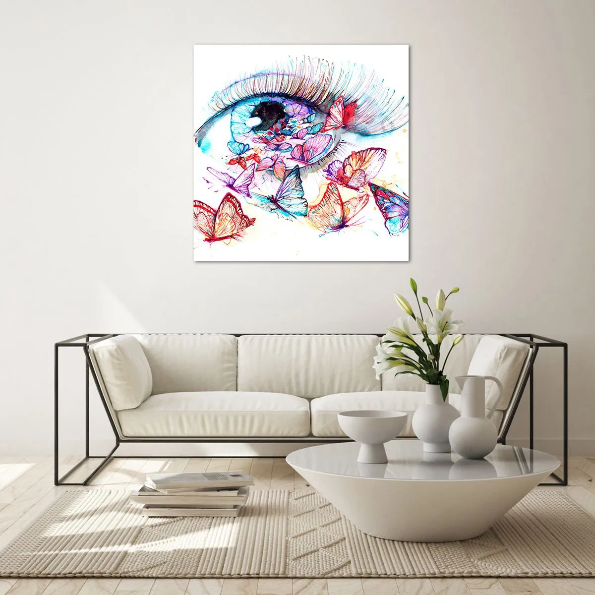 Glastavla - Bild på glas - Ögonens sagolika charm - 60x60 cm