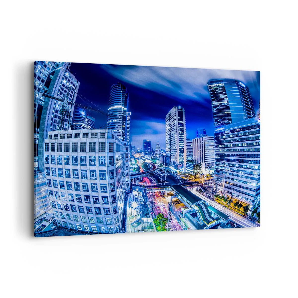 Canvastavla - Bild på duk - Stadens nattrytmer - 100x70 cm
