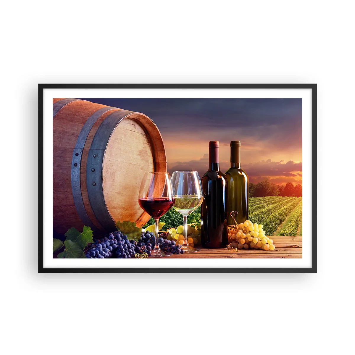 Affisch i svart ram - Här smakar livet - 91x61 cm