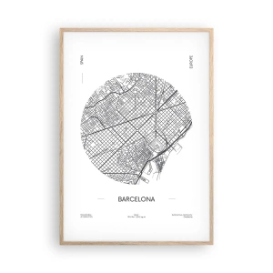 Affisch i ram av ljusek - Barcelonas anatomi - 70x100 cm