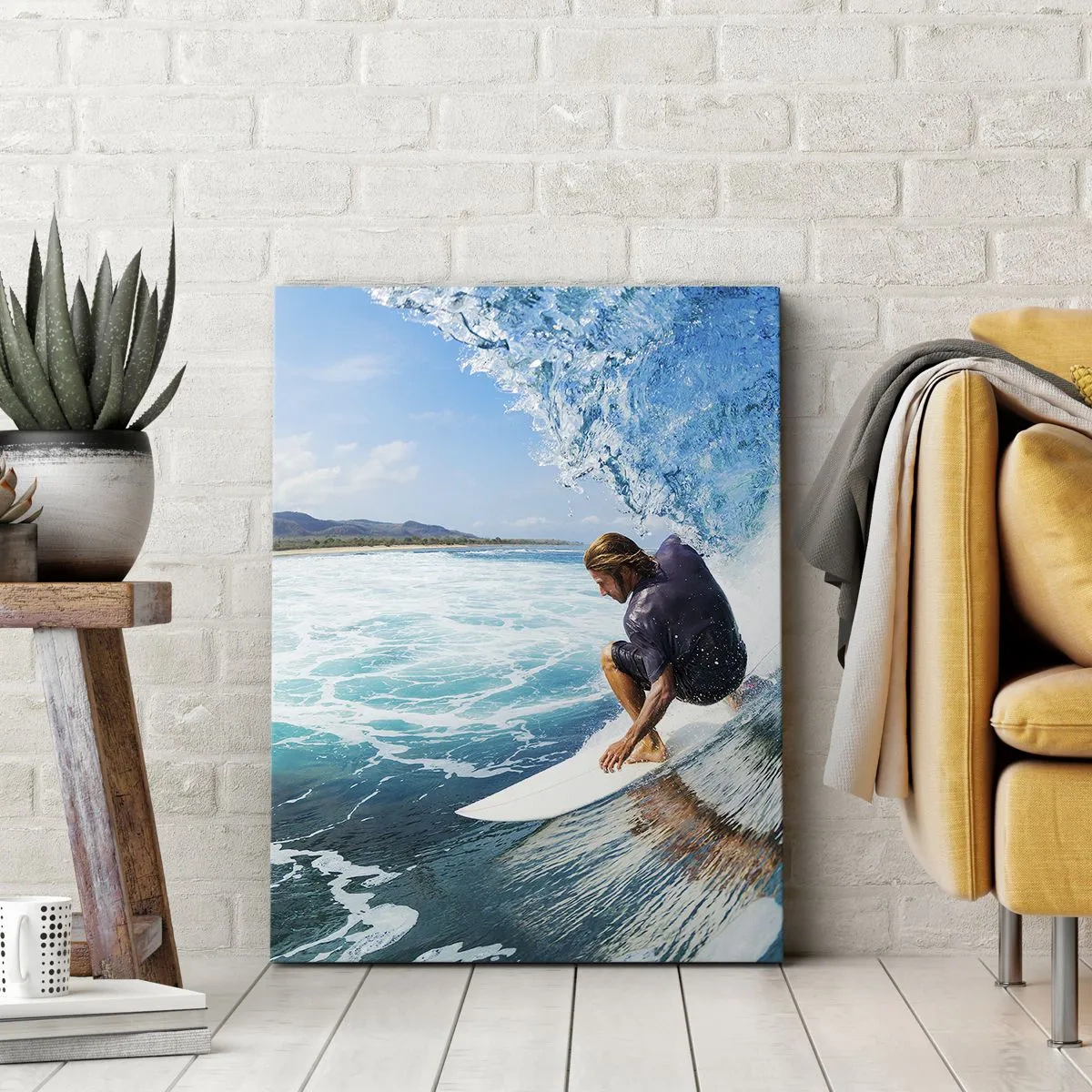 Canvastavla - Bild på duk - Dansar med vågorna - 50x70 cm