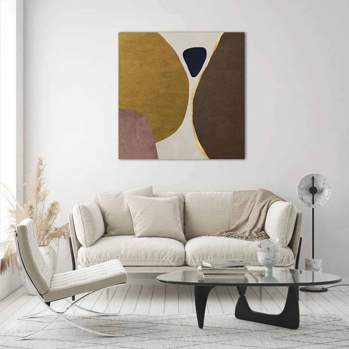 Glastavla - Bild på glas - Abstraktion - en plats i rymden - 50x50 cm