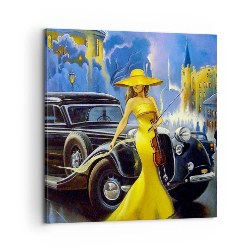 Canvastavla - Bild på duk - Nocturne för fiol och kärlek - 60x60 cm